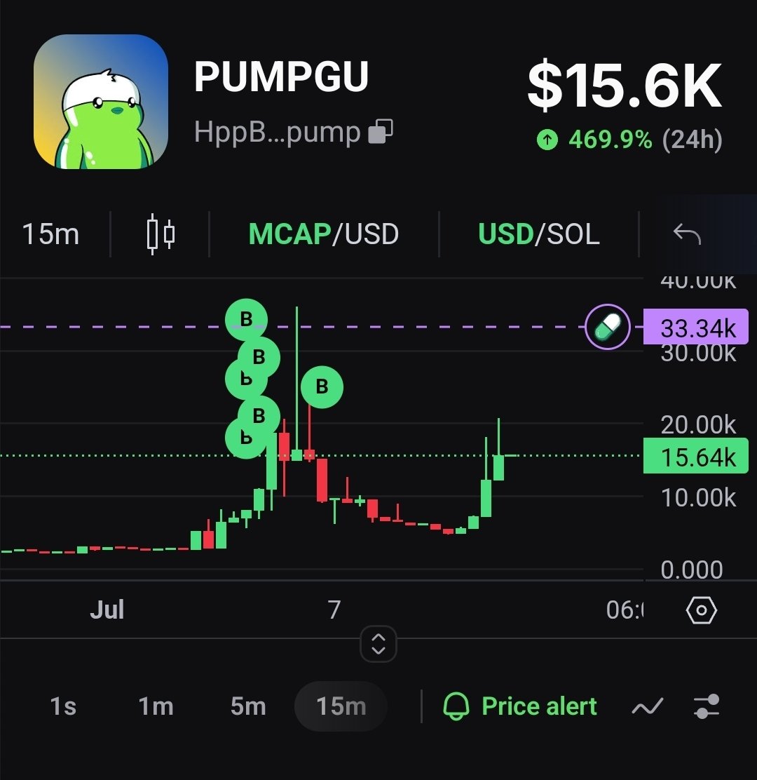 Justachilldevig's tweet photo. $SAPIJIJU rallied to 1.5M (just the start). $PUMPGU which is created by the same person (co-founder of pumpfun) sits super early waiting to be discovered. (PUMPGU is a mascot of @Pumpfun).

#solanamemes #pumpfun #trenches https://t.co/NPWuTk5Wx8