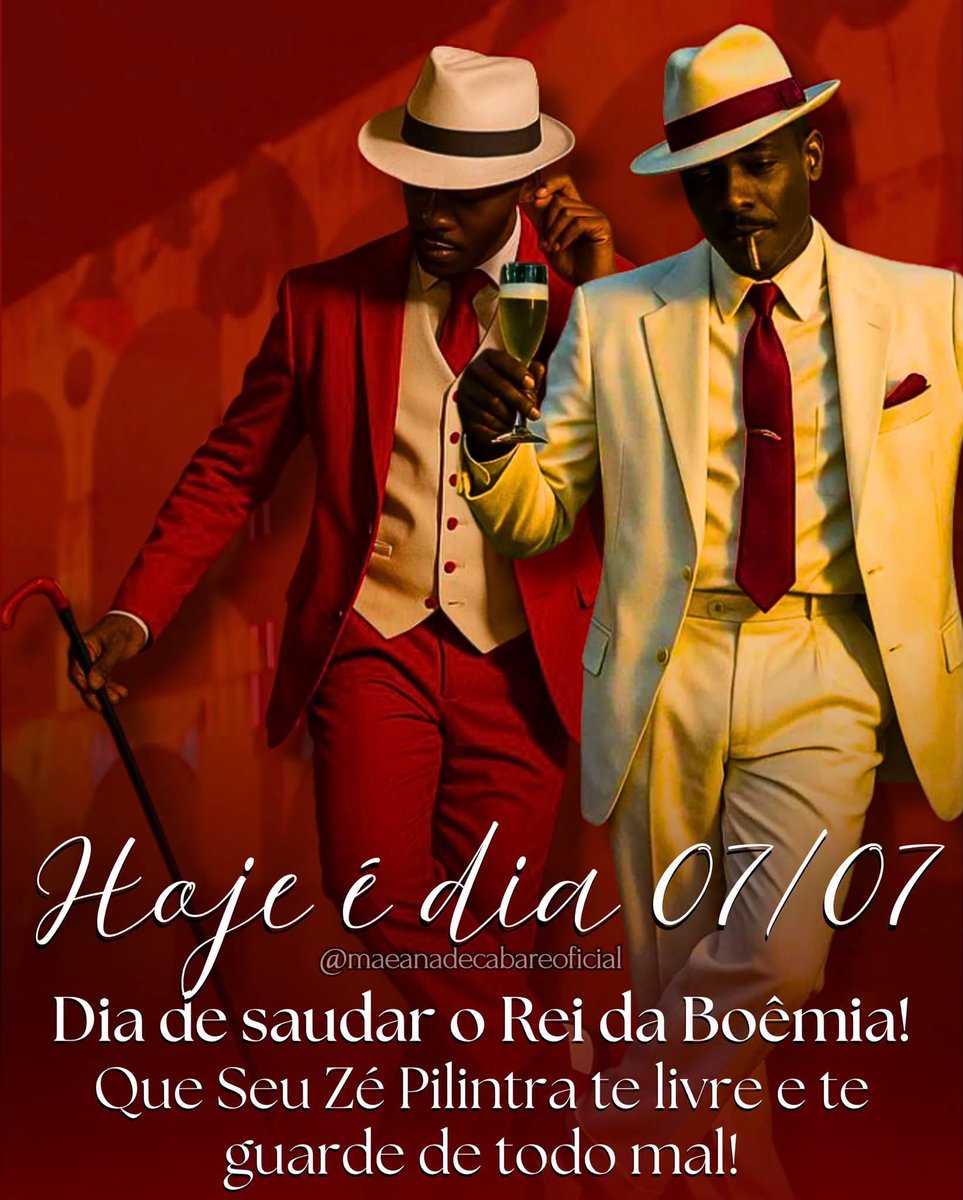 maeanadecabare's tweet photo. Salve ele! Hoje, 7 de julho, comemora-se o Dia de Zé Pelintra no Rio de Janeiro, entidade querida e respeitada na Umbanda. A data é oficializada pela Lei nº 7.549/2022!

Salve a malandragem! https://t.co/PFR977Kw2w