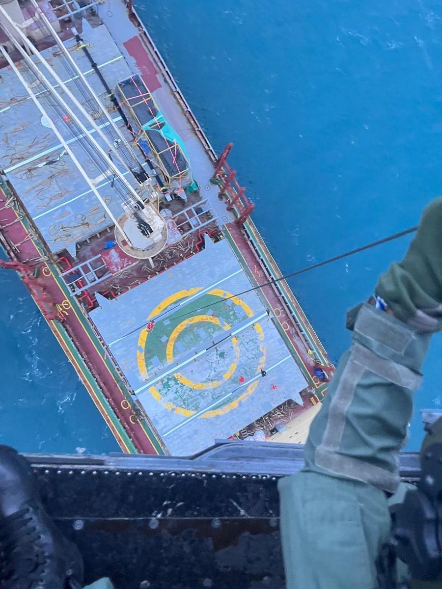 IN_HQENC's tweet photo. ⚓ An #IndianNavy ALH Mk III helicopter from #EasternNavalCommand evacuated stranded fisherman from a merchant vessel off #Visakhapatnam.

The fisherman, whose fishing boat had gone missing at sea, had been rescued by a nearby merchant vessel on 05 Jul 26. Based on request from Civil Administration on 06 July 26, he was evacuated by the Navy helicopter through rescue hoist and was provided medical assistance; prior handing over to the Civil Authorities at Visakhapatnam.

#SAR #HarKaamDeshKeNaam