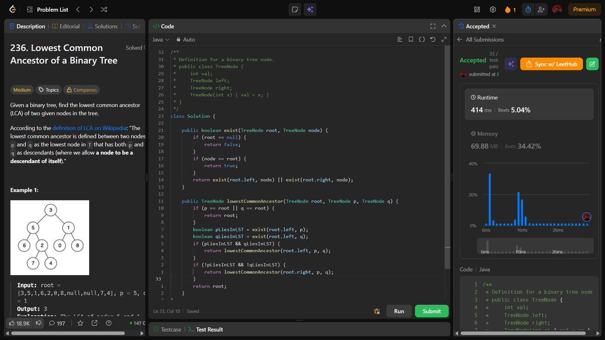 Subhraneel40939's tweet photo. Day 37✅ of 45 Days of SDE Sheet Challenge by @takeUforward_ @striver_79 with 4 Binary Tree Problems
✅LCA in BT
✅Check if two trees are identical or not
✅Zig Zag or Spiral Traversal
✅Boundary Traversal
#SDESheetChallenge #DSA https://t.co/WkLXgH7wNn