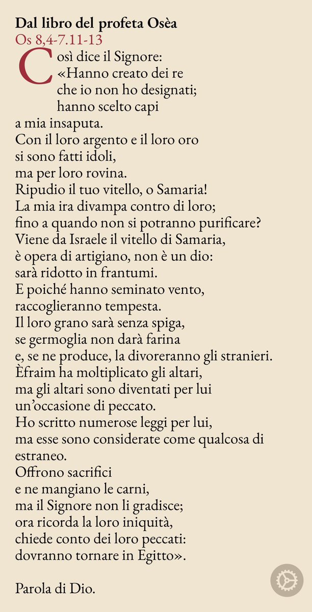 pregarelaparola's tweet photo. #pregare la Parola di oggi: liberaci dai nostri idoli 🪔
#VangeloDiOggi #vangelodelgiorno https://t.co/vSujFqoMxj