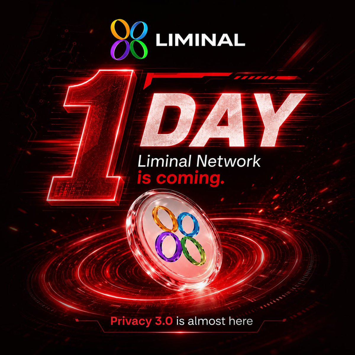 LiminalFi's tweet photo. 24 hours until Privacy 3.0.

Liminal — the world's first addressless value network — launches tomorrow.

The transparent era is ending. The private era is beginning.

#LiminalNetwork #Tomorrow #Privacy3_0 https://t.co/4oE5Ff8ed0