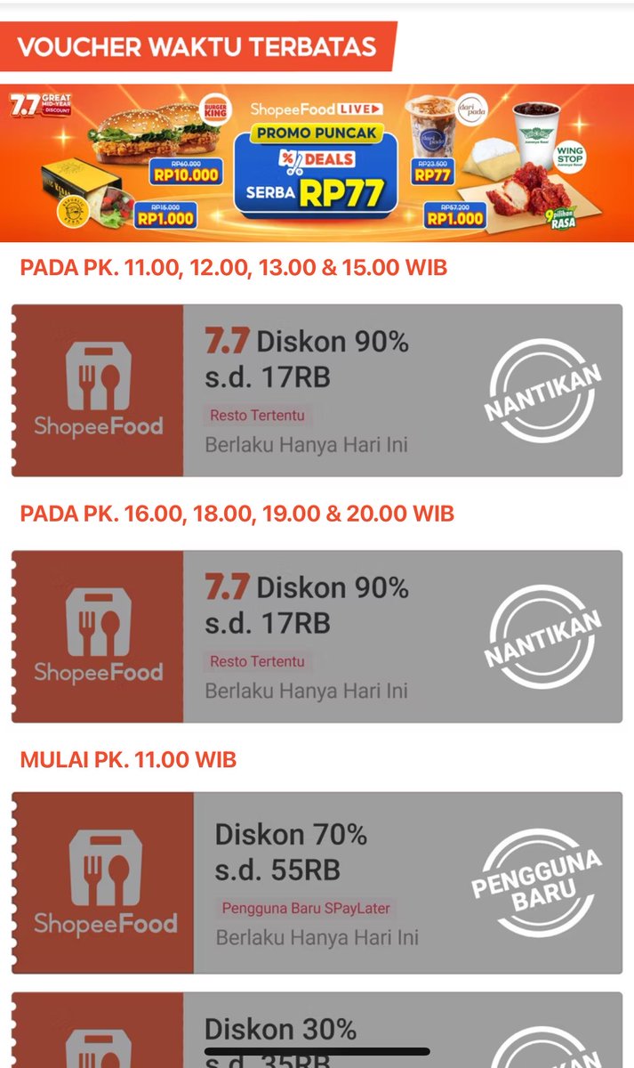 introvertt20195's tweet photo. Promo tanggal kembar di shopeefood,
Lumayan banget diskonnya buat makan hari ini, diskon 25k
Buruan cek buat maksi, selfreward dan apaapun ituu 🤏🏻✨😭

https://t.co/MnaoHD5w5X https://t.co/ISrPkhDYhs