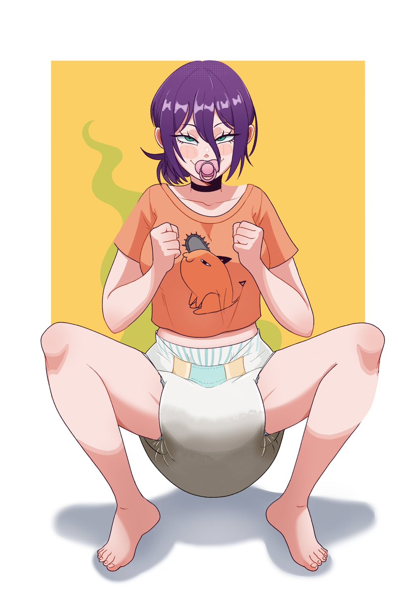 EmpanaDsk's tweet photo. An art trade with @DL_cubomy 
#abdl #diapergirl #diapermess #Reze https://t.co/t2BjtmgHXb