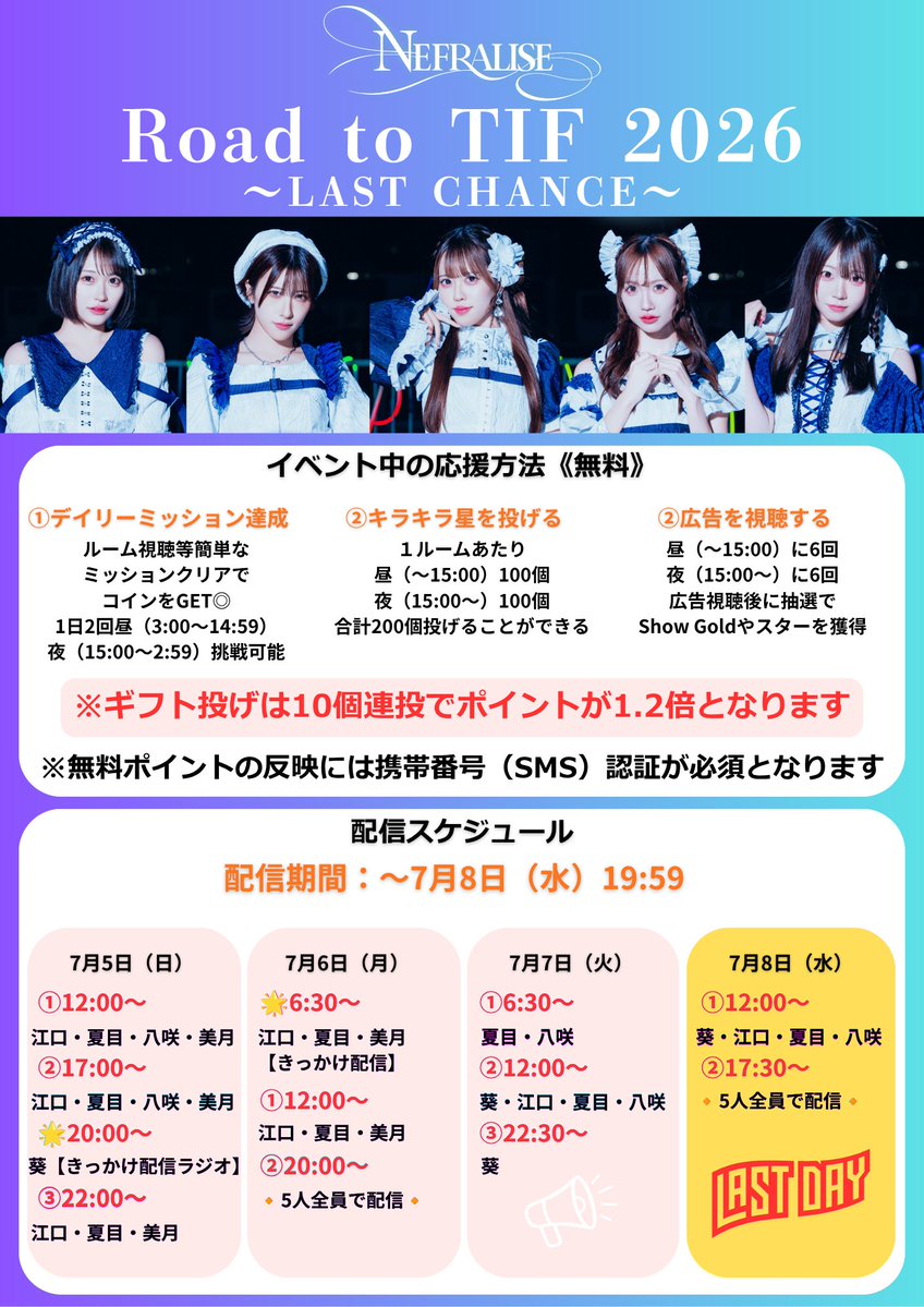 Road to TIF2026 ～LAST CHANCE～』SHOWROOM配信最終日⋆͛📢⋆ ＼ 本日