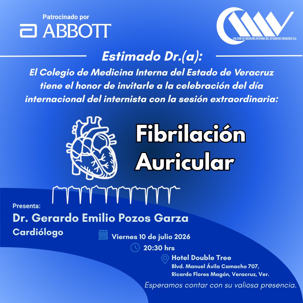 CMIEV's tweet photo. Les invitamos a celebrar el día internacional del internista con una sesión extraordinaria este 10 de julio a las 20:30, en el hotel Double Tree, Veracruz. Esperamos su asistencia presencial o a la distancia en: https://t.co/gWrKhzixjg https://t.co/xAidkNznwa