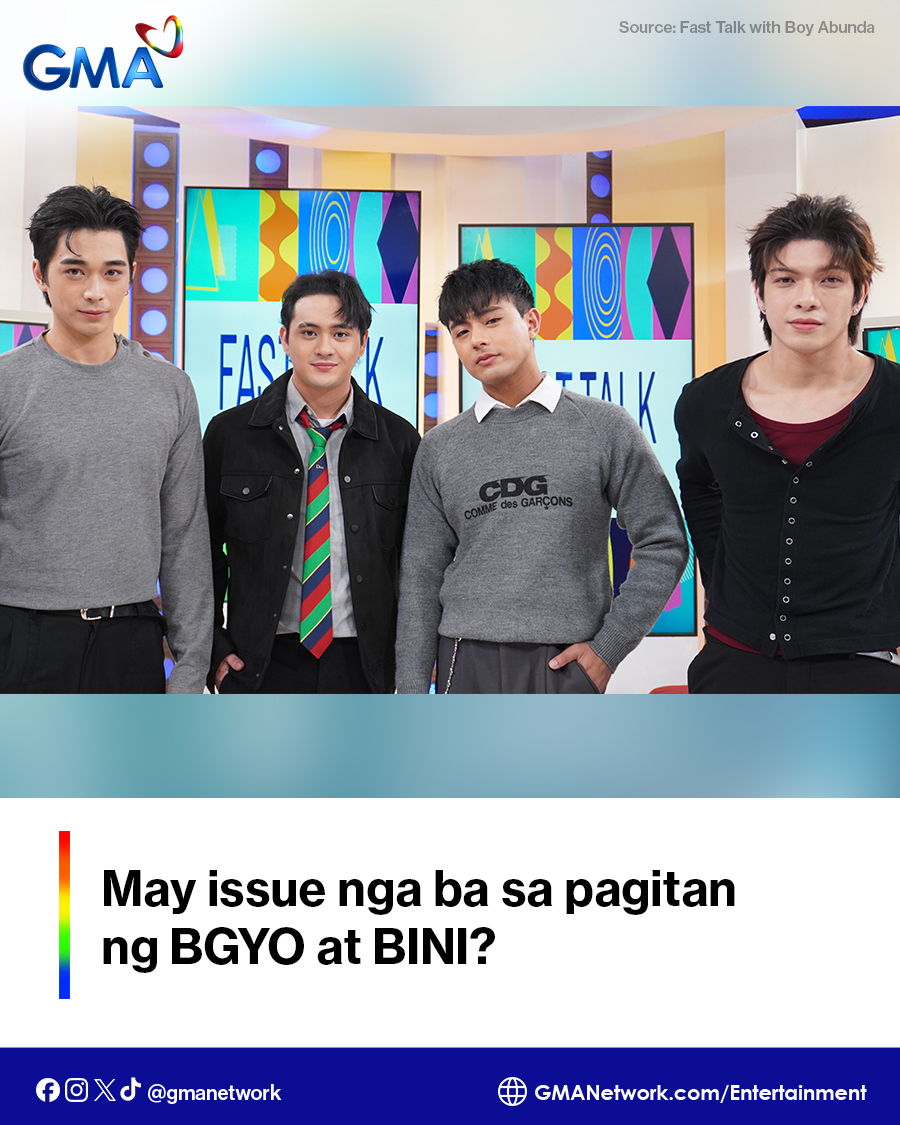 gmanetwork's tweet photo. Maraming fans ang gustong makita na magkasama ang P-pop groups na #BGYO at #BINI. Ngunit kasing dami rin nila ang mga tagahanga na ayaw silang magsama.

Bakit nga kaya?

Alamin DITO: https://t.co/PtgZ5hgEHa https://t.co/zuJZKlD37t