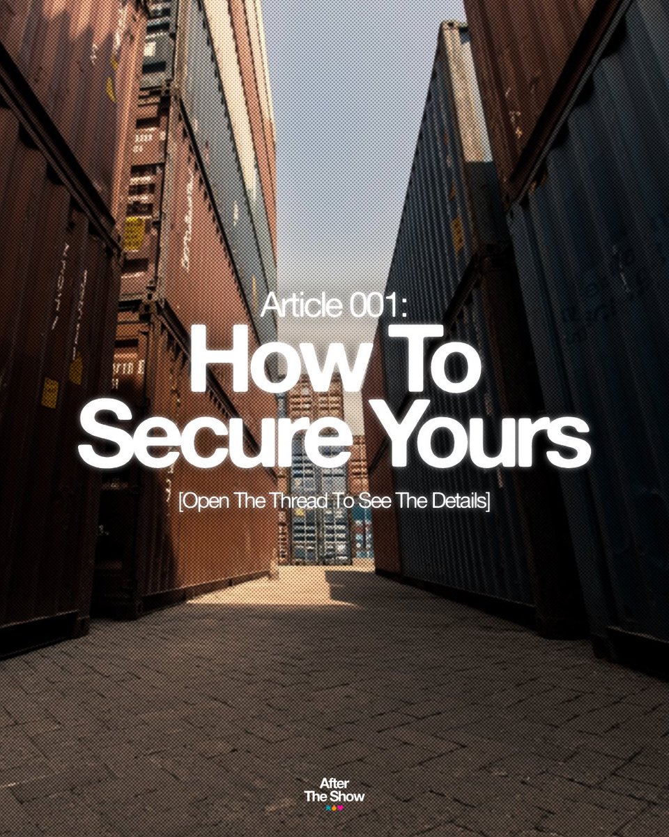 StageNoAto's tweet photo. [PRE-ORDER GUIDANCE]

Not sure how to secure your After The Show: Article 001 yet?

We've put together a complete guide to help you through the pre-order process. Follow the steps, secure your order, and we'll see you at the end of the show.

[a thread] https://t.co/hevd87QIUg