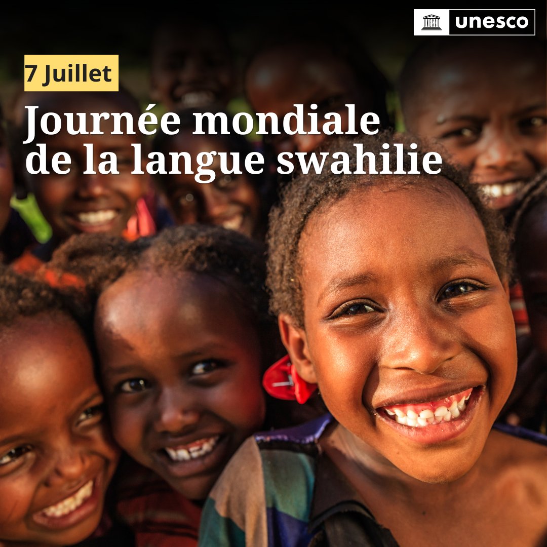 UNESCO_fr's tweet photo. Les langues ne servent pas seulement à communiquer. Elles portent des récits, des savoirs, des identités et des manières de voir le monde.

En cette Journée mondiale de la langue swahilie, l'UNESCO rend hommage aux communautés qui font vivre le swahili et réaffirme son engagement à promouvoir cette langue comme un pont vers le savoir et les opportunités.

Pour en savoir plus : https://t.co/B2JxMYYUFD #CultureDePaix