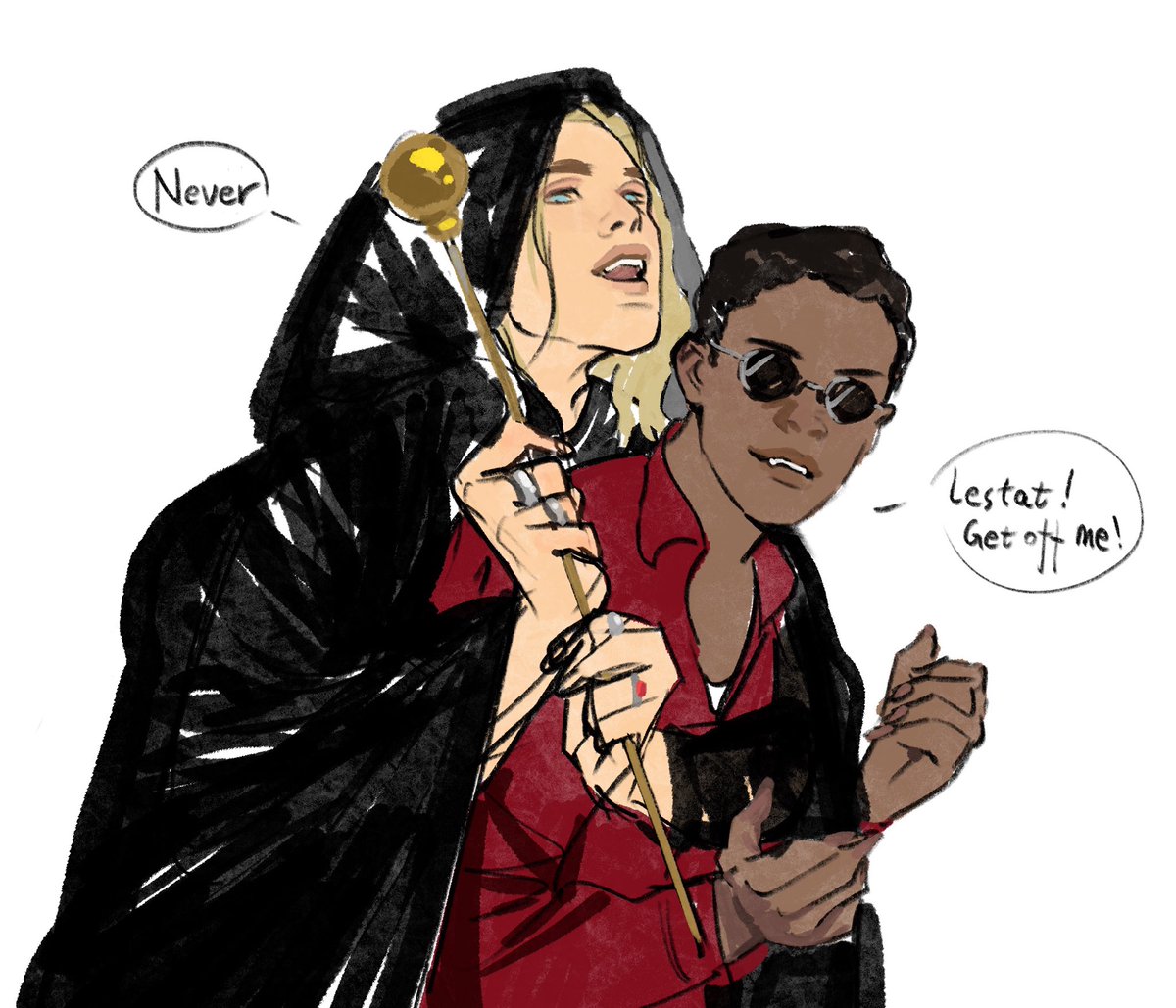 Chalzea_Xu's tweet photo. I drew this one extremely quickly because I was afraid there are people still don’t know that my ship is getting married 

#iwtv #loustat #thevampirelestat https://t.co/UTJzjQW3qx