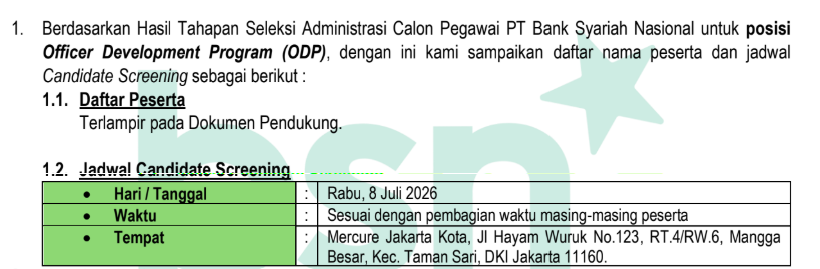 ReadingRoornmc's tweet photo. ada yang dapat undangan candidate screening odp bsn? https://t.co/RwPj1vj9IT
