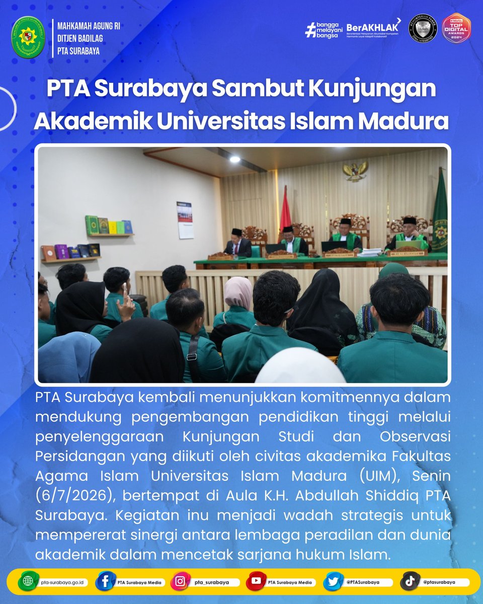PTASurabaya's tweet photo. PTA Surabaya Sambut Kunjungan Akademik Universitas Islam Madura

Selengkapnya: https://t.co/YlGFwCBMNW https://t.co/YBKWsJk54m
