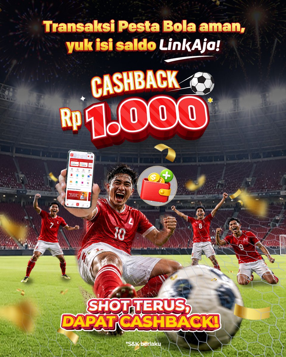linkaja's tweet photo. Sobay LinkAja, transaksi pesta bola aman.Yuk isi saldo LinkAja dari Bank Himbara ada cashback Rp1.000!
#SemuaBeres

Simak informasi lain di https://t.co/3VoywgthJq

Customer Service: https://t.co/WVrOoo35o0 https://t.co/xs4ra2Xf1T