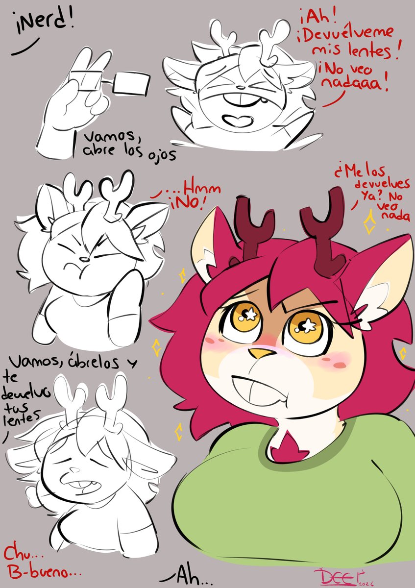 DeeReindeh's tweet photo. In these doodles I'm basically getting bullied just for being a nerd and they took my glasses, what? my eyes? whatever, give them back! >:( 💤💤💤 https://t.co/x2p0Y1mx1A