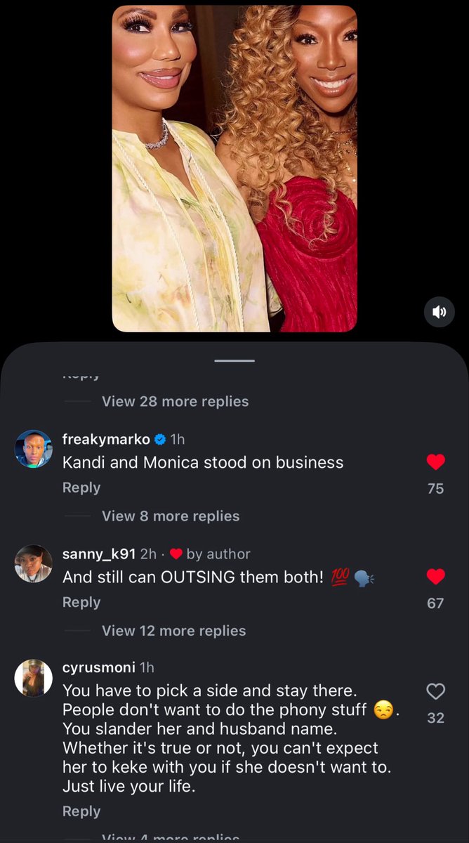 writtenbytruth's tweet photo. Tamar has now shaded Kandi and Monica back saying she’s gonna be nice to the devil and she sings better than them both. 😭🫠🤭 #EssenceFest https://t.co/jyZ75KhLiK