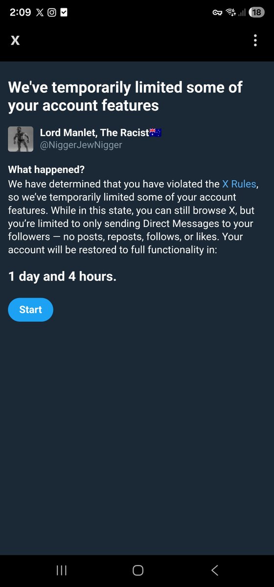 Niggerdoxy's tweet photo. @JohnFindsYouJew @whyte2025 @creation247 Also after 30 FUCKING days I finally get unbanned..... https://t.co/PWJptCzn4w