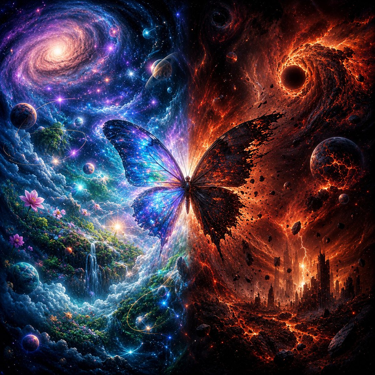 JT404ENG's tweet photo. The butterfly effect is the idea that a tiny event can ripple outward into massive, unpredictable consequences. 

In the trenches, traders often say "all it takes is one" or "one ____ can change your life"—the belief that a single post, whale buy, exchange listing, or viral moment can be the spark that transforms an overlooked project into the next breakout. 

Every giant run starts with one catalyst, and you never know which small flap of the wings becomes a hurricane.