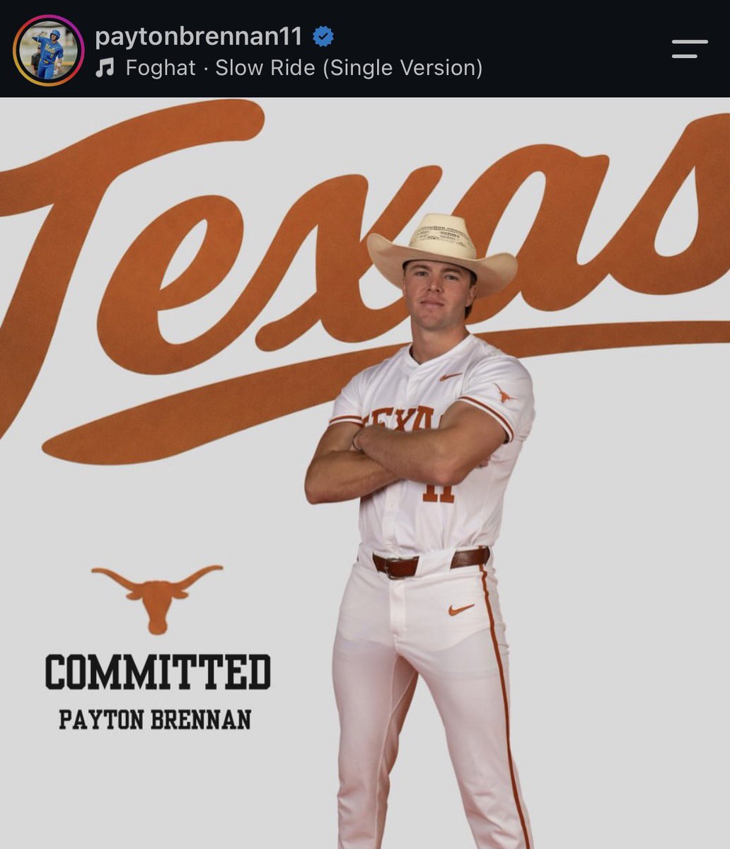 CJVogel_OTF's tweet photo. #Texas Baseball snags former UCLA OF Payton Brennan out of the portal. 

Brennan slashed .293/.392/.493 for the Bruins with 9 HR and 51 RBI in 2026.

https://t.co/Aj97EVnCEM https://t.co/FEYL0N3Tfr