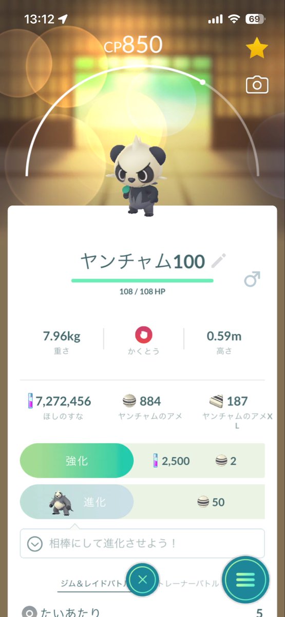 Tohnew_drink25's tweet photo. 手持ちの12km2個割ったらヤンチャム100が2体で草 https://t.co/dDtTZRzEPD