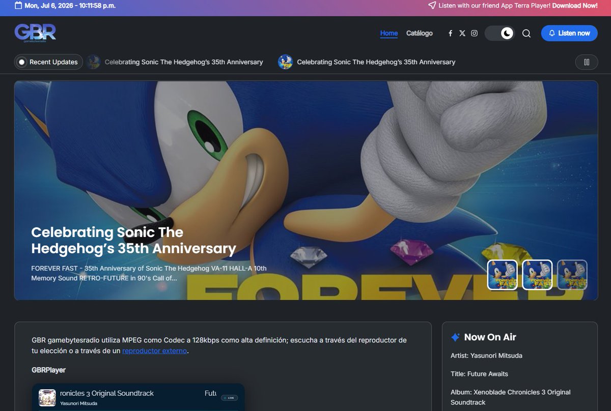 DjRielru's tweet photo. GBR gamebytesradio tiene ya un nuevo look! Échale un vistazo en https://t.co/0i69sg2tgi Escucha a través de nuestro Reproductor web en https://t.co/gngwYwoUU6, a través de nuestras Apps amigas y en cualquier reproductor SHOUTCast de tu preferencia!

We PLAY #VGM https://t.co/JNj2DHJy1T