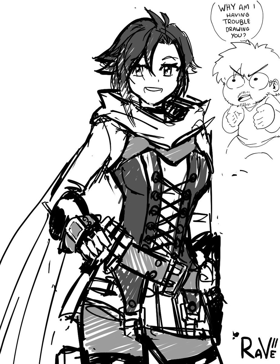 RAVE_VII's tweet photo. Trying to draw Ruby beyond her volume 1-3 design

#RWBY #RWBYfanart #FNDM https://t.co/nOXt9SmCPD