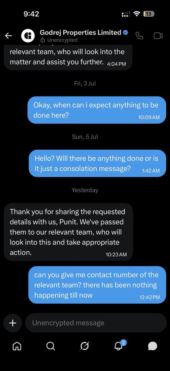 blockchainlufy's tweet photo. As expected, @GodrejProp was unable to provide the number of a responsible authority. No one contacted me and it seems they do not intend to fix the issue. https://t.co/maOBdYCPrj