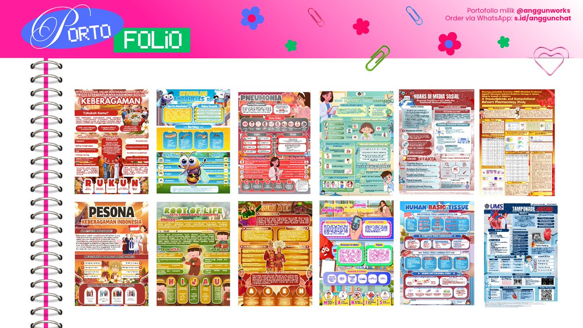 anggunworks's tweet photo. OPEN ORDER JOKI DESIGN 💻🖱️

hai, aku available for edit infografis, poster, leaflet, powerpoint, banner, feeds ig, dll 📝 bisa utk lomba dan tugas yaa 😗🫶🏻

hubungi wa: https://t.co/KRHJvIYLeh, limited slot setiap hari! 🤍

tag. #zonauang #jokiposter #jokiinfografis #jokitugas https://t.co/pRzPv0mOfj