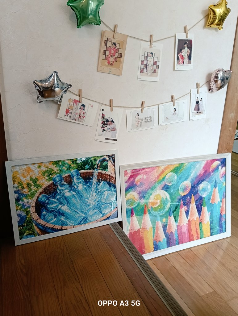 poko128's tweet photo. 2週間の仕上がり！夏といえば、冷たいラムネ！！絵柄が可愛くて惚れてしまい、作製した甲斐があります🌟🌟ほのぼのしちゃいます♫
#ダイヤモンドアート
#redantares https://t.co/HQy7ECiIKP