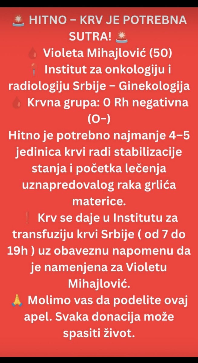 ManakNikola's tweet photo. Потребна 0 крвна група https://t.co/tceQf0cmPT