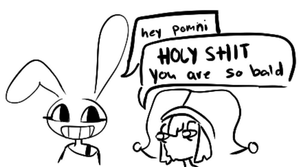 so6alt's tweet photo. ive gotten so used to seeing transfem jax with hair that anytime i see her without any it feels like this https://t.co/5GlTOXpX9c