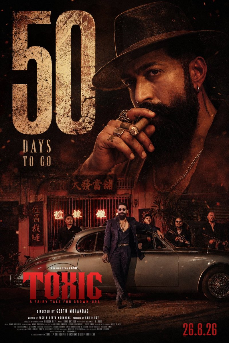 YashTrends's tweet photo. Witness the Madness in 50 Days 🔥🔥 

" #InTOXICatingIn50Days "

#ToxicOn26thAug #ToxicTheMovie 
#Yash @TheNameIsYash https://t.co/YV5qV8uX8Z