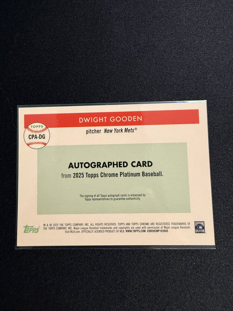ZaddyBerries's tweet photo. Anyone interested in a 2025 Topps Chrome Platinum Dwight Gooden True Gold Refractor Auto 15/50
#sportscards #cardsforsale #BaseballCards https://t.co/L1EL0e76O0
