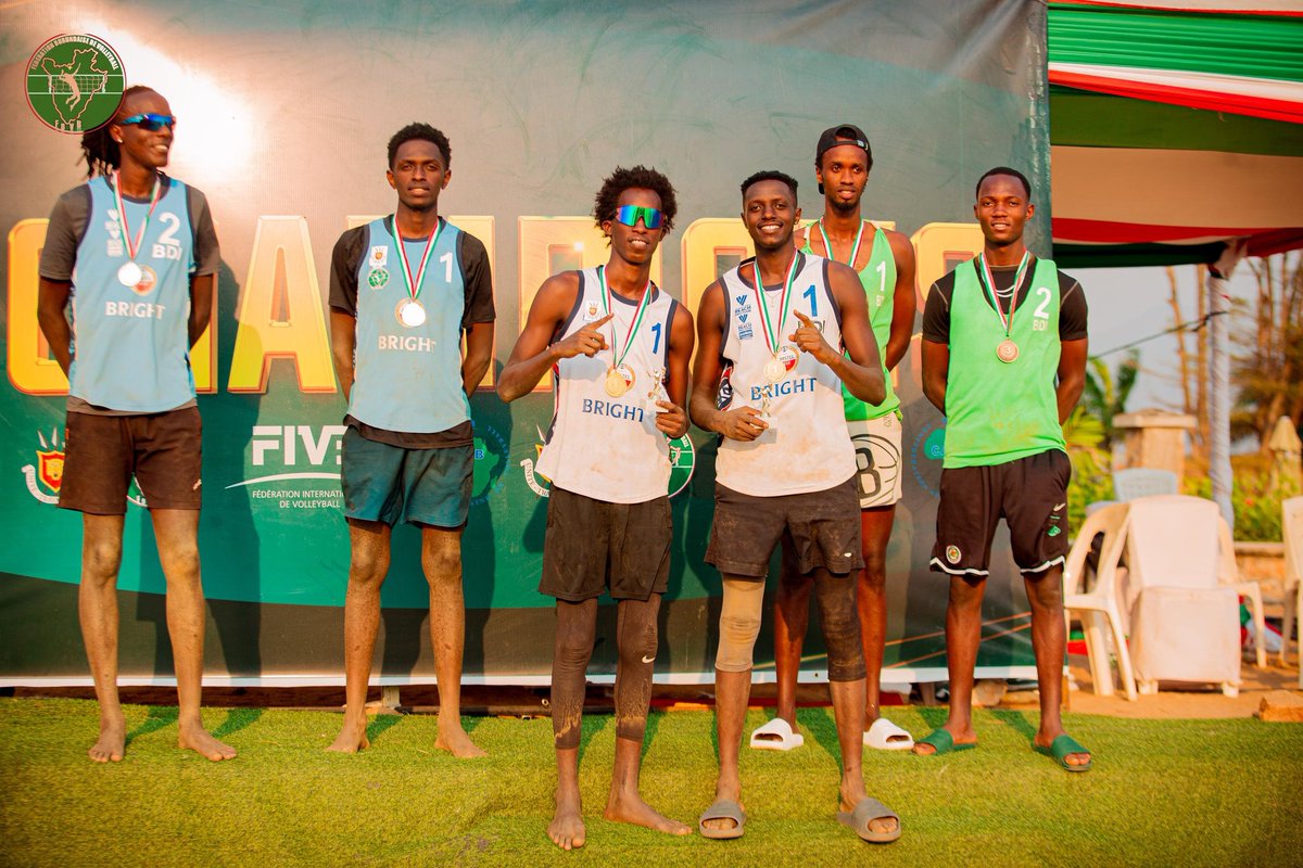 DanielOkwee's tweet photo. The 2026 Burundi National Beach Volleyball Circuit

Men: 
Gold: MUKUNZI/ITERITEKA
Silver: HARAGAKIZA/ISHIMWE
Bronze: IGIRANEZA/NDAYISABA

Women:
Gold: IRAKOZE/ NDAYIKENGURUKIYE 
Silver: KAZE/ BUNTUBWIMANA
Bronze: ICISHATSE/KEZAKIMANA 

#FBVB #Afrosports https://t.co/vHvy6PpIvx