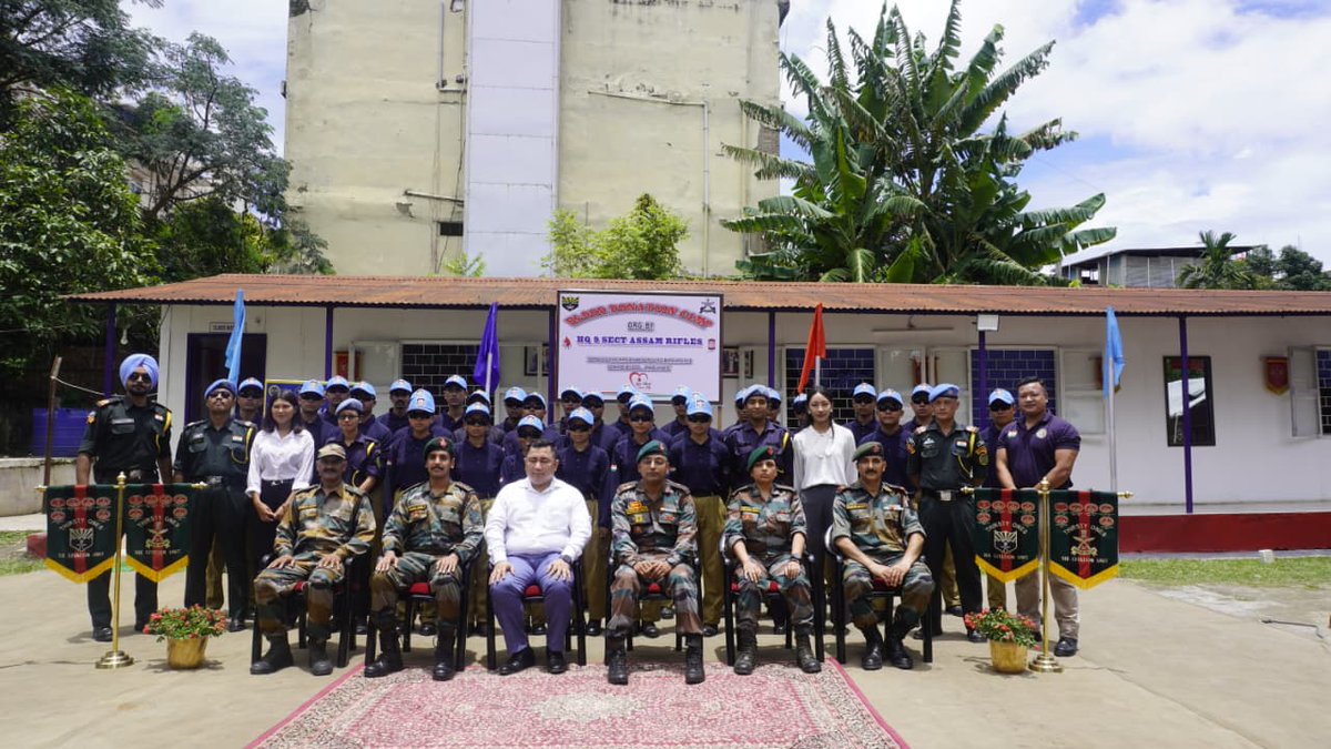official_dgar's tweet photo. ASSAM RIFLES ORGANISES VOLUNTARY BLOOD DONATION CAMP AND YOUTH EMPOWERMENT PROGRAMME IN MANIPUR
#AssamRifles organised a community outreach event comprising a Voluntary Blood Donation Camp and a Career Awareness Session at the Homeland Academy of Tactical Security and Fire Safety in Imphal West District, Manipur on 06 July 2026. The initiative was designed to strengthen regional blood reserves for emergency medical requirements, promote voluntary donation and provide career guidance to local youth.

#friendsofthenortheast #sentinelsofnortheast #OperationalReadiness #CommunityFirst #NationFirst #ServiceBeforeSelf #GuardiansOfTheNation

@HMOIndia @adgpi @PIBHomeAffairs