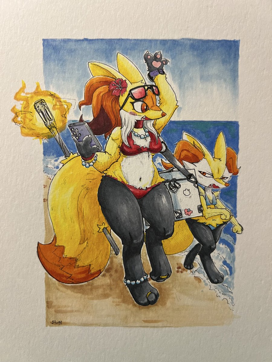 stuffmadebymel1's tweet photo. I’ll name her later.

And forgot my braxes name.
I’ll remember it again soon

I drew this like 3 weeks ego 
But didn’t feel like posting it.

#delphox #Braixen #pokemon https://t.co/iKKITJ45HV