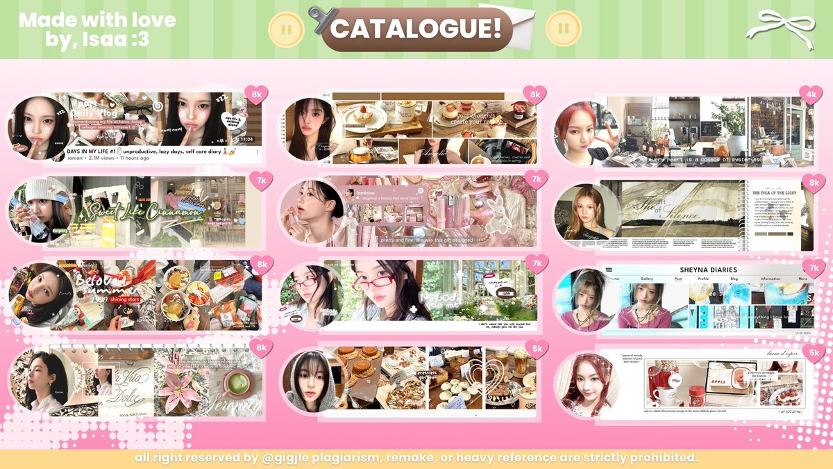 gigjle's tweet photo. help rt/repost mantemann!

𓊔 ˳ 👧🏻 🧩  ໋̹  SPECIAL 7.7 isaa ada PROMO LAYOUT BY REQUEST untuk semua catalog dengan potongan 15% iaa :3 harga yang tertera belum termasuk diskon yapp! 💟🌟 (CHECK ALT) 

#bealanja https://t.co/OC1mYUj1CZ