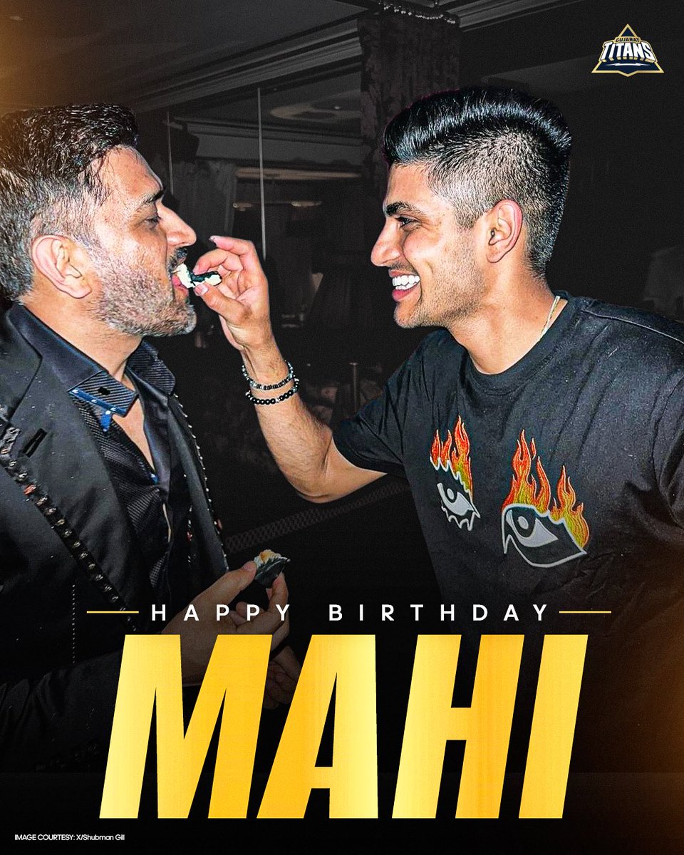 gujarat_titans's tweet photo. From our 7️⃣ to another on 7️⃣/7️⃣ 

Happy Birthday, Mahi 🎂 https://t.co/wURmIrXwCf