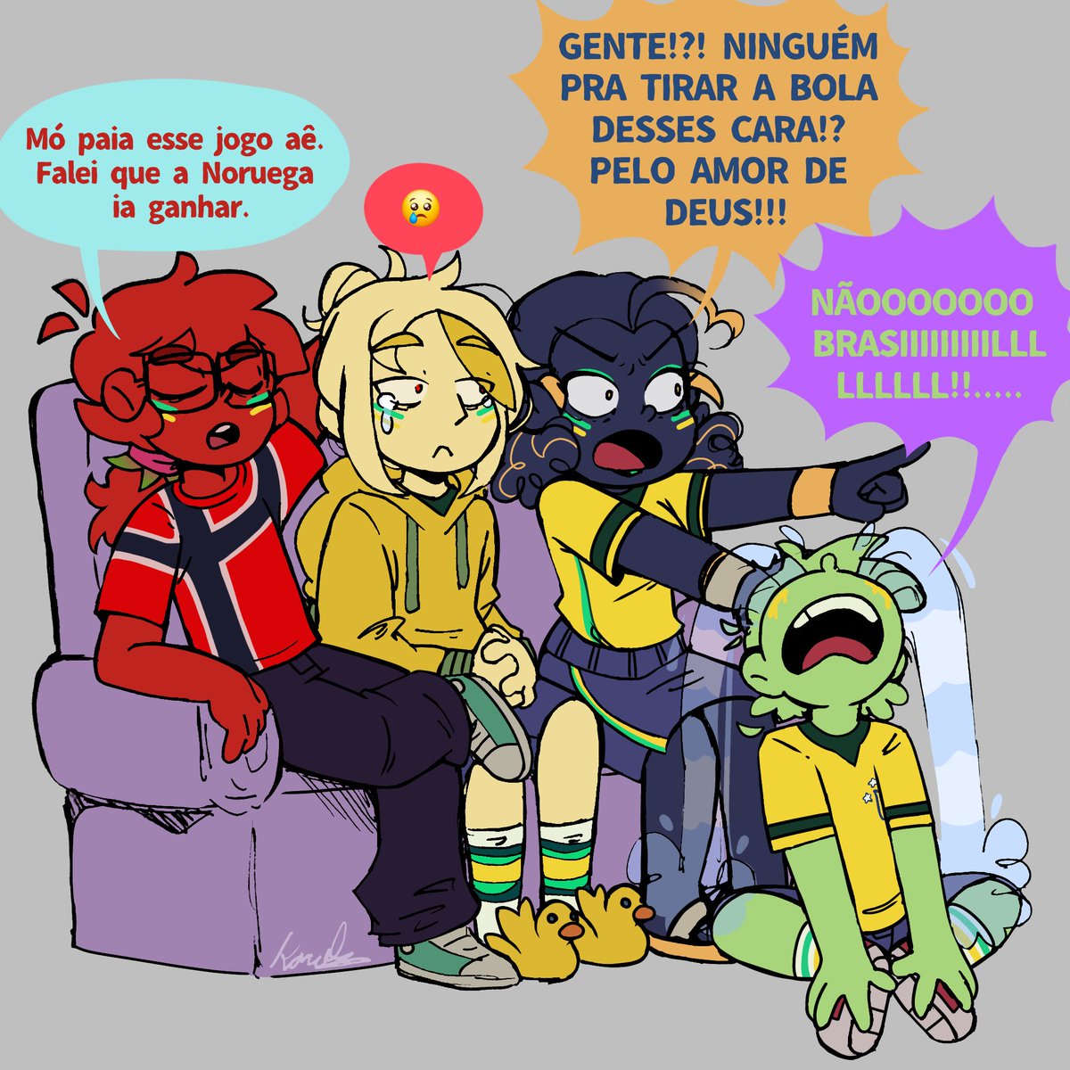 KSouza_Draws's tweet photo. Verade também tá de luto pelo Brasil 🥀 (menos o Morajo que ficou no tanto faz).

Eu praticamente tô com a mesma reação que o Linn, deixaram a gente sonhar

#mundotorajo #copadomundo #principais https://t.co/FzH2buDqO3