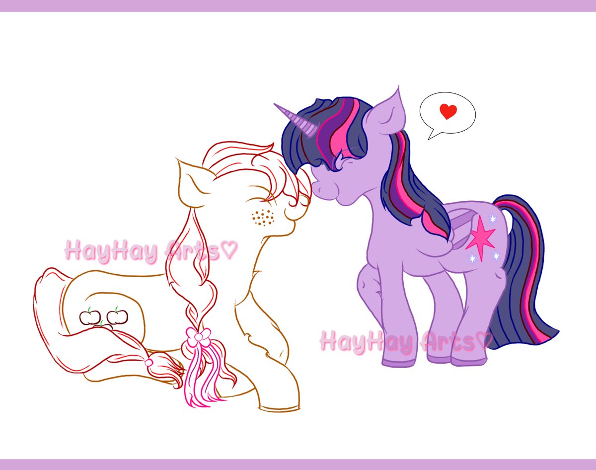 SweetApple_AJ's tweet photo. 💜 TwiJack WIP! 🧡

Colouring progress♡ 👑🍎~

[ #mlptwt • #mlpfim • #twijack • #twilightsparkle • #applejack ✨️ ] https://t.co/PjAFKG3Yuw