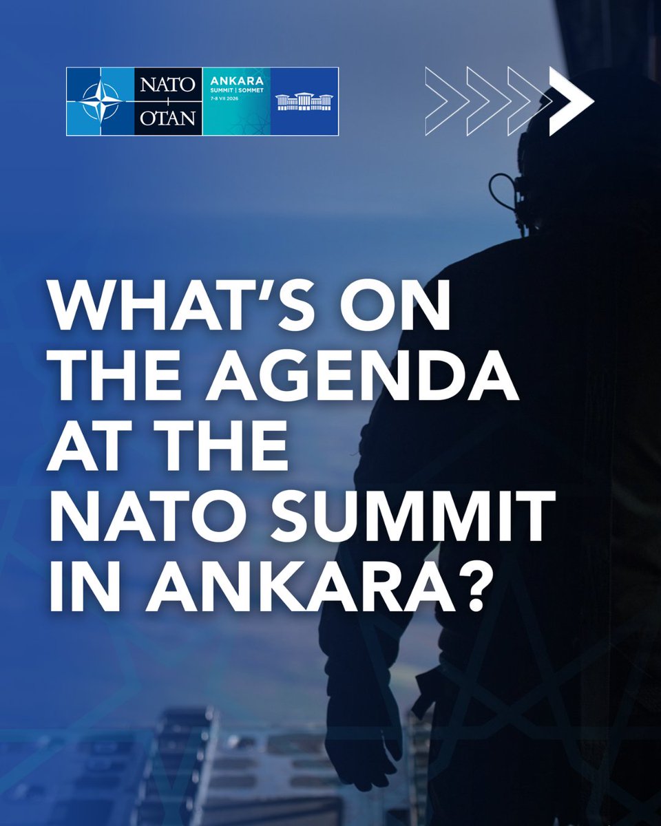 NATO's tweet photo. 📝 On the agenda at this week’s #NATOsummit ↓
 
✧ Investing in defence
✧ Increasing defence industrial production
✧ Continued support for Ukraine

Check the threaded posts for more info ↓ https://t.co/4DHCn51mMd