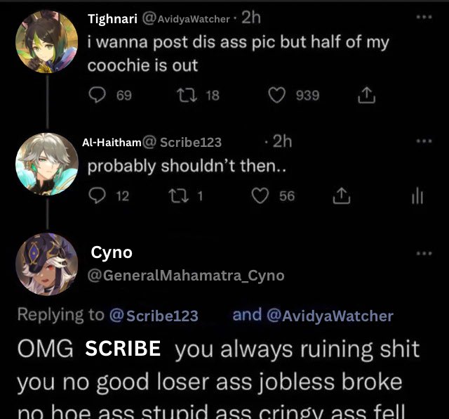 sceezar5's tweet photo. i want cyno and haitham to beef again it was a very funny era https://t.co/rEcBNexlG7