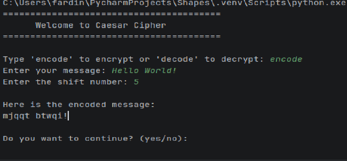 AhmadiMeen35936's tweet photo. Just completed my Caesar Cipher Project in Python!
This project helped me practice:
β
Functions
β
Loops
β
Conditional statements
β
String manipulation
β
User input handling
#codetoinspire #python #afghangirlcode
@a_daneshyar
@f_forough https://t.co/unzD6QXvlR