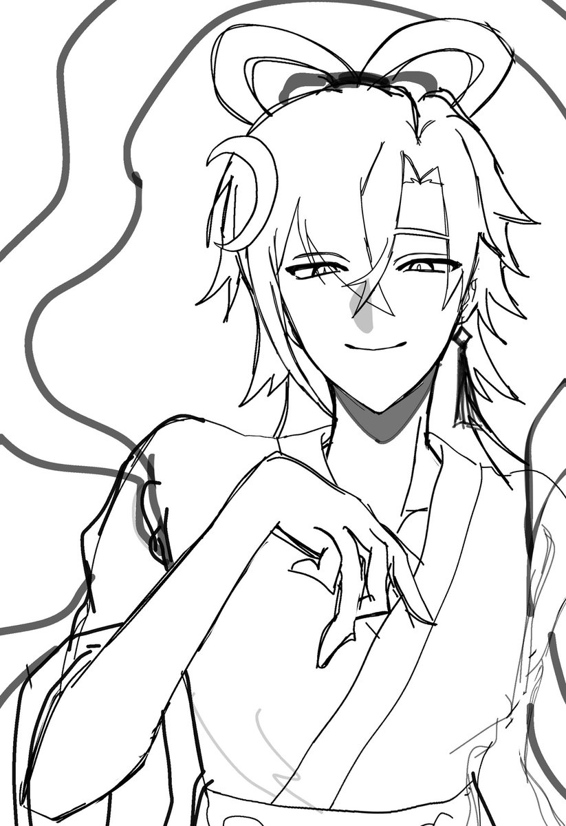 Yanase_sena's tweet photo. ラフ‼️wip②織姫 アレン様 https://t.co/rXQljGUSUD