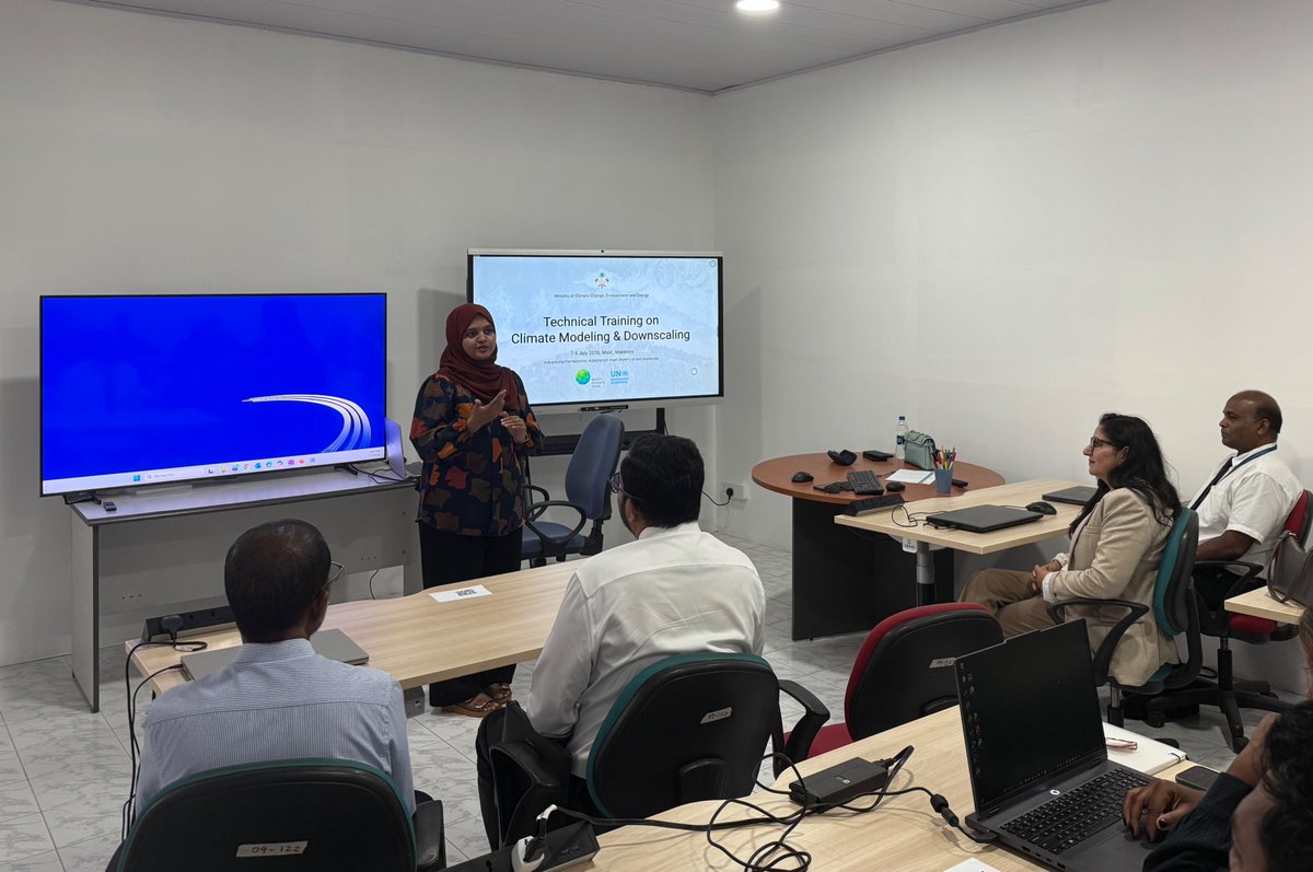 MetMaldives's tweet photo. Today marks the start of a 3-day Climate Modelling &amp; Downscaling Training at MMS. Organized by the CCD under the National Adaptation Plan (NAP), the programme builds technical capacity to support climate adaptation and evidence-based decision making. @theGCF https://t.co/BiwySHoQH1
