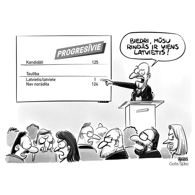 KarikaturaLv's tweet photo. Noslēgusies kandidātu sarakstu iesniegšana oktobrī gaidāmajām 15. Saeimas vēlēšanām, un ar īpašu pieeju izcēlusies partija @Progresivie.
Tās pārstāvji, sniedzot informāciju par sevi, lielākoties nav norādījuši ne tautību, ne ģimenes stāvokli. @lasilvportals https://t.co/Qc1nFXIWBM