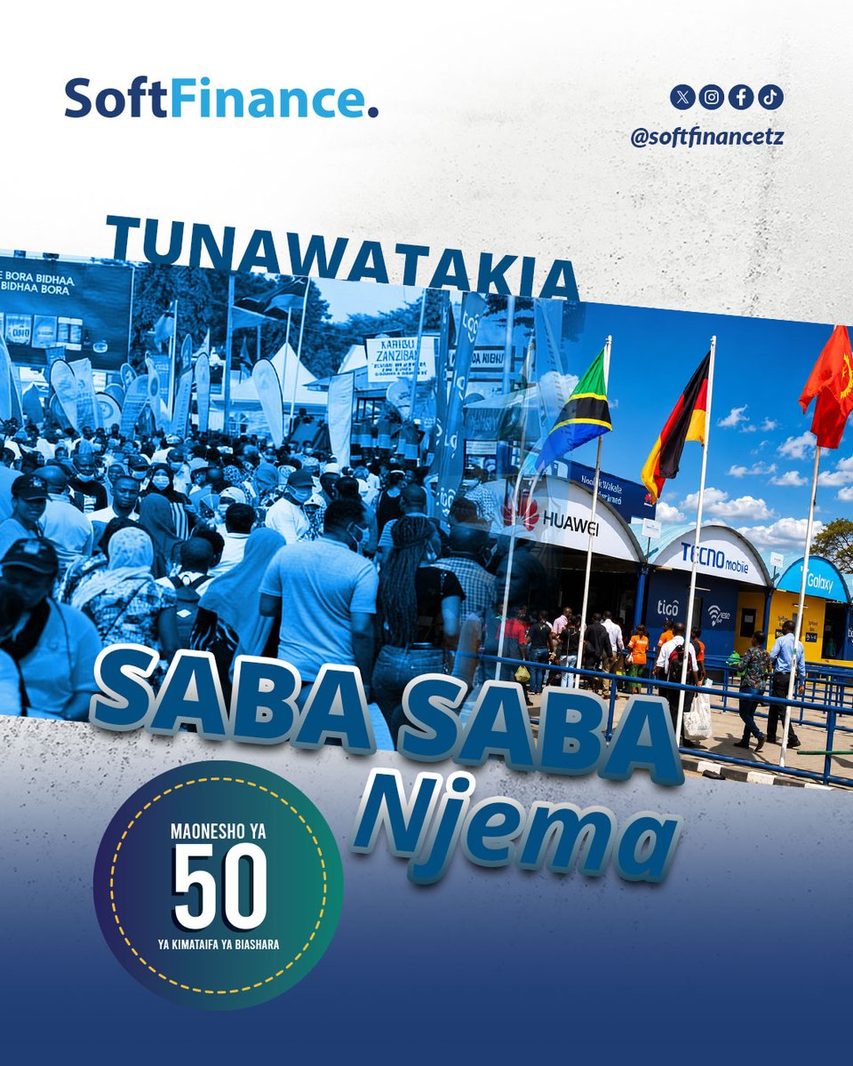 softfinancetz's tweet photo. Leo ni Siku ya Sabasaba.

Softfinance tunawataki wateja wetu wote maadhimisho mema.

Tunathamini jitihada zenu, tutaendelea kuwaunga mkono kwa mikopo yenye masharti nafuu
#SabaSaba #MpangoPesa https://t.co/sD7SIoMBs9