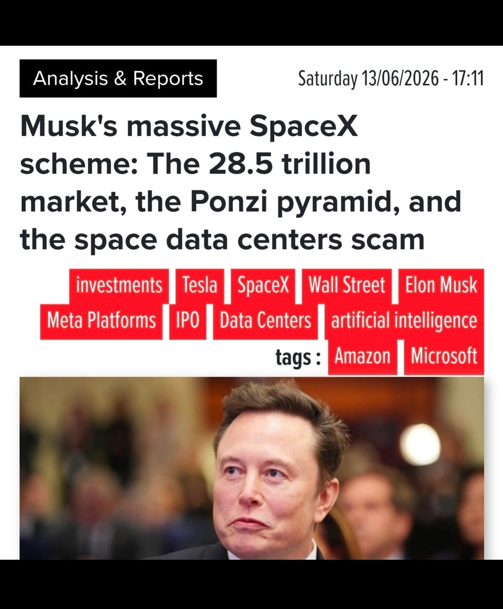 RansomHiccups's tweet photo. @elonmusk #spaxex IN SPACE NO ONE CAN HEAR YOU SCAM #scam #ponzi https://t.co/wKo2cKT1H9