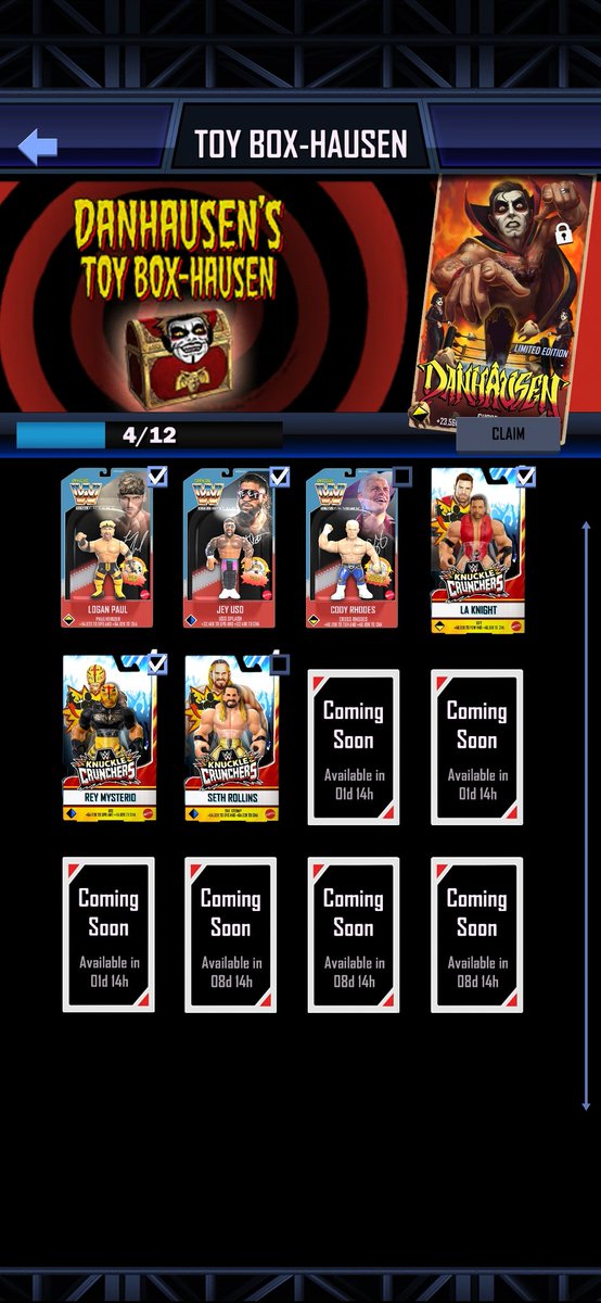 FlorinStef1's tweet photo. How i can make pro? How i can make this toys ? Win rate is never you get this not bonus chance i have already LA Night f3 jey uso f2 logan f3 0 cody 0 dusty 0 kari sane umbrela 0 jeff from pick or rarity draft only from quest, change chance because is frustrating play for nothing https://t.co/3p2hBK0gqu