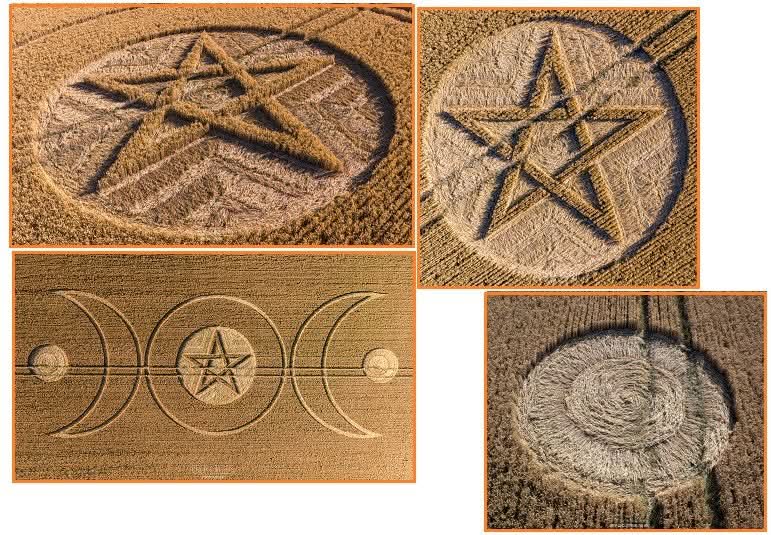 JustinRSkedel's tweet photo. With the Epstein evidence showing that Israel used BlackMail to force their control of the world, Israel is braced for a backlash. This legitimate Crop Circle design is not speaking to the issue of the return of Jesus, but rather to the decline of Israel. The 5 pointed star in the center is, as everyone knows, the Jewish star. Thus Israel will be eclipsed from all sides.