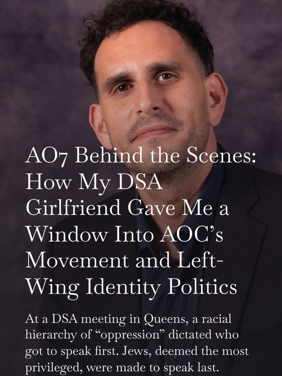 kdeutschjourno's tweet photo. “The DSA meeting she had attended in Queens operated according to an explicit racial hierarchy, with white people required to speak last and participants ranked according to how ‘oppressed’ their racial group was understood to be. The more oppressed you were, the earlier you got to speak. The less oppressed you were, the further back in line you went. Jews, predictably, were placed at the very bottom of the DSA’s harmful racial hierarchy, having wrongly been deemed the most privileged.”

Watch the full AO7 behind-the-scenes video and read the accompanying post here: https://t.co/QuatkeGo2A